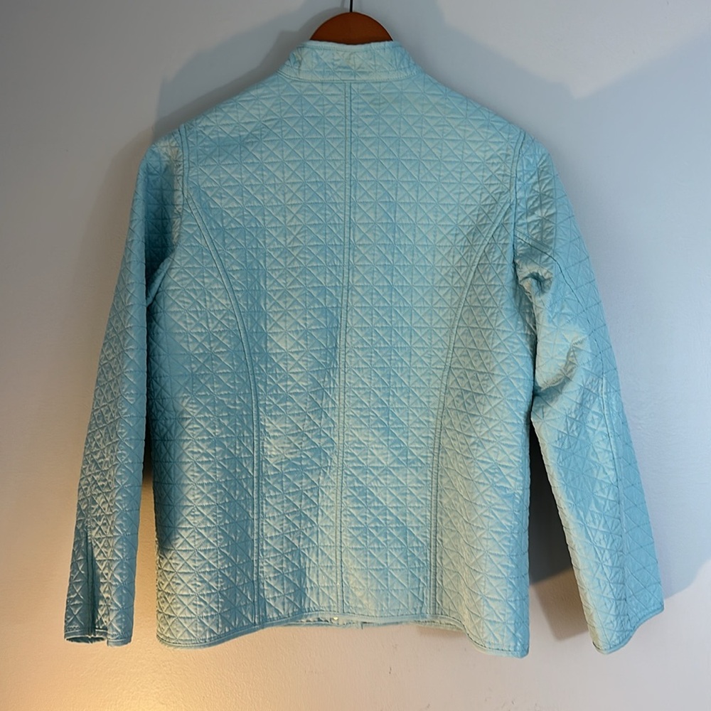 Laura Ashley Blue Quilted Jacket size MP - Picture 6 of 10